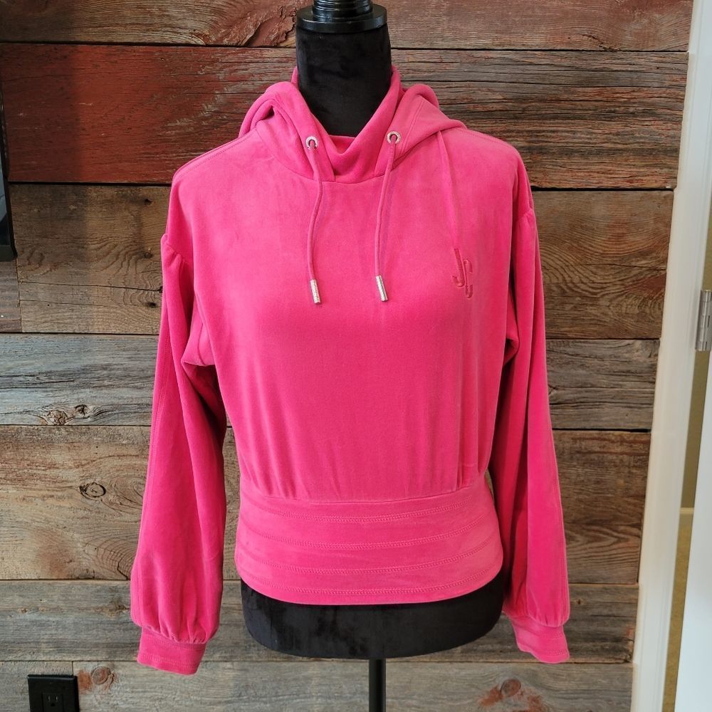 Juicy Couture Pink Velour Logo Hoodie Small